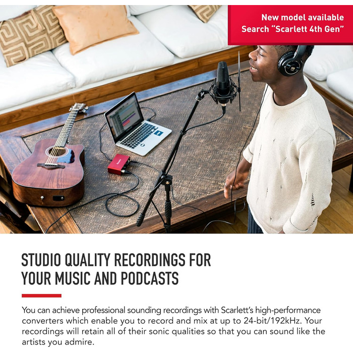 Focusrite Scarlett Solo 3rd Gen USB Аудіоінтерфейс для гітаристів, вокалістів та музикантів - Bundle