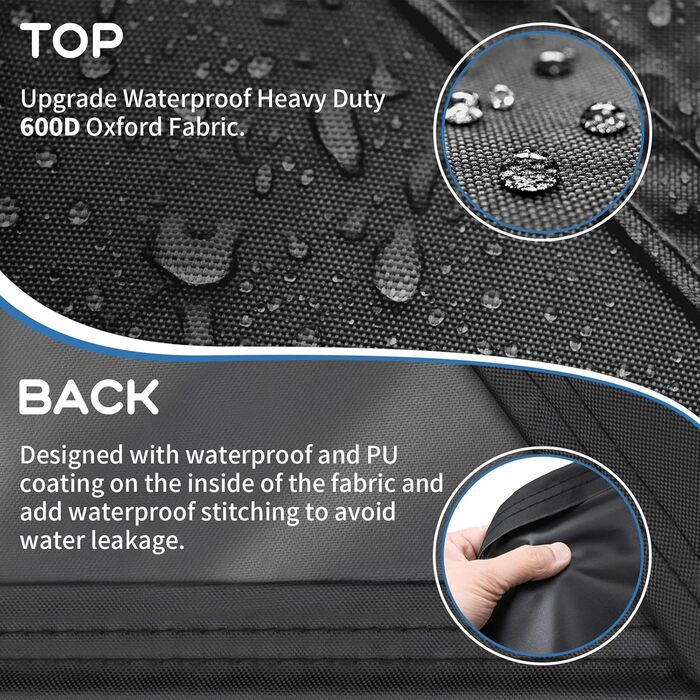 Водонепроникний чохол для садово-патіо меблів GARPROVM, 200x165x80 см. Тканина Оксфорд. Чохол для садового дивану, столу, меблевих наборів.