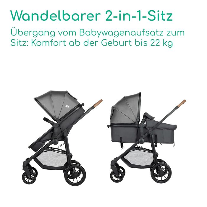 Дитяча коляска Bebeconfort Haze Trio 3-в-1, 0-4 роки, до 22 кг, i-Size, компактна, Tinted Stone