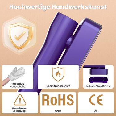 Портативний паровий випрямляч для подорожей 2-в-1, швидкий нагрів за 15 секунд (фіолетовий)