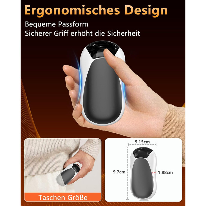 Електричні грілки для рук 2 шт. - Магнітні кишенькові грілки AI, перезаряджувані, 36 годин роботи, багаторазові, компактні грілки для дітей, чоловіків, жінок, білий екран