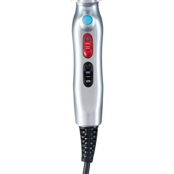 Фен Solis Quick Dry 381 - Професійний фен для будь-якого волосся - Фен з 3 налаштуваннями температури і вентилятора - Кнопка холодного повітря - Фен з іонною технологією - Срібло