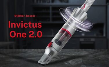 Ручний пилосос Invictus One 2.0 Пилосос для підлоги 15 шт. червоний Ручний пилосос без мішка та без мішка з 13000PA 2 шт. фільтр HEPA, літій-іонний акумулятор, додатковий набір щіток, 90 Вт, 76 децибел, 82124