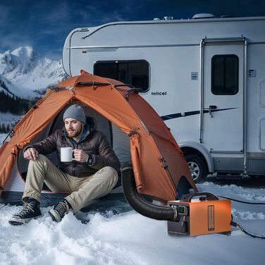 Електрична дизельна піч опалення VEVOR 12V 5-8kW з LCD-дисплеєм, пультом дистанційного керування та Bluetooth-APP (базова модель)