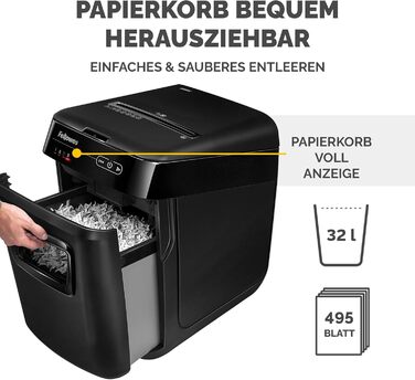 Fellowes Autofeed Aktenvernichter AutoMax 90M: Шредер для документів, автоматичний, офісний, Fellowes