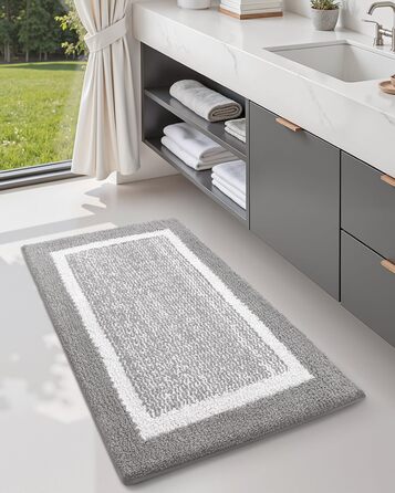 Килимок для ванної кімнати COLOR&GEOMETRY 60 x 110 см, сірий, нековзний, швидковисихаючий