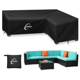 Водонепроникний чохол для саудових меблів Kipiea L-подібної форми, 420D, захист від вітру, 250x250x85x78 см