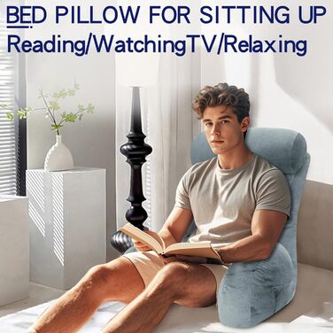 Підголовник для ліжка Tinuniyaa: великий, з підлокітниками для спини, для читання, відпочинку та перегляду телевізора