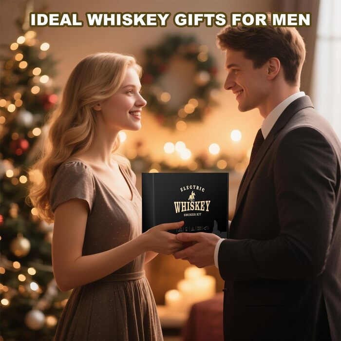 Набір для копчення коктейлів та віскі (електричний) з 4 дерев'яними стружками, аксесуар для віскі, бурбону, кави, м'яса та горіхів, ідеальний подарунок на День батька