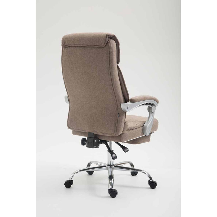 Офісне крісло CLP Big Iowa з тканинним покриттям, крісло для керівника з підніжкою, вантажопідйомність до 136 кг, регульована висота, колір: тауп