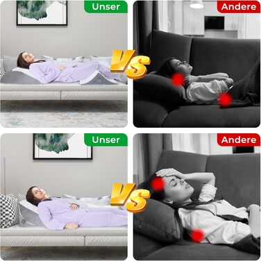 Регульована ортопедична подушка-клин з валком для шиї, подушка для читання та підтримки спини з пінополіуретану високої щільності для ліжка та дивана