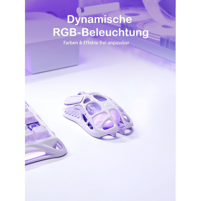 Миша ігрова GravaStar Mercury M1 Pro: 26000 DPI, 4K, PAW3395, 88г, Bluetooth/2.4G, RGB, 5 кнопок – Градієнт Чорний (Фіолетовий)