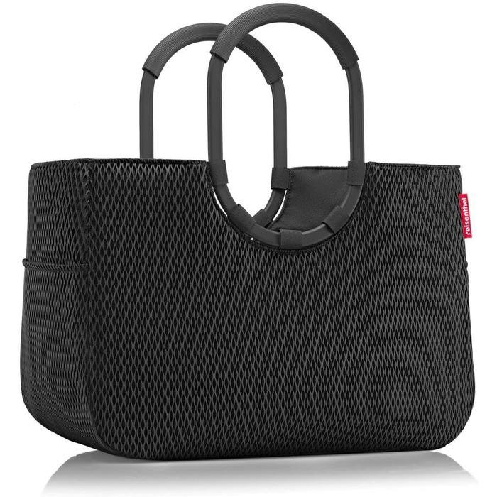 Сумка Reisenthel Loopshopper L – містка, з відділеннями, з перероблених PET-пляшок, золотий (Mesh Black)