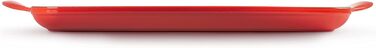 LE CREUSET Гриль-пательня прямокутна чавунна, 33 см, Червона, для всіх плит (індукція)