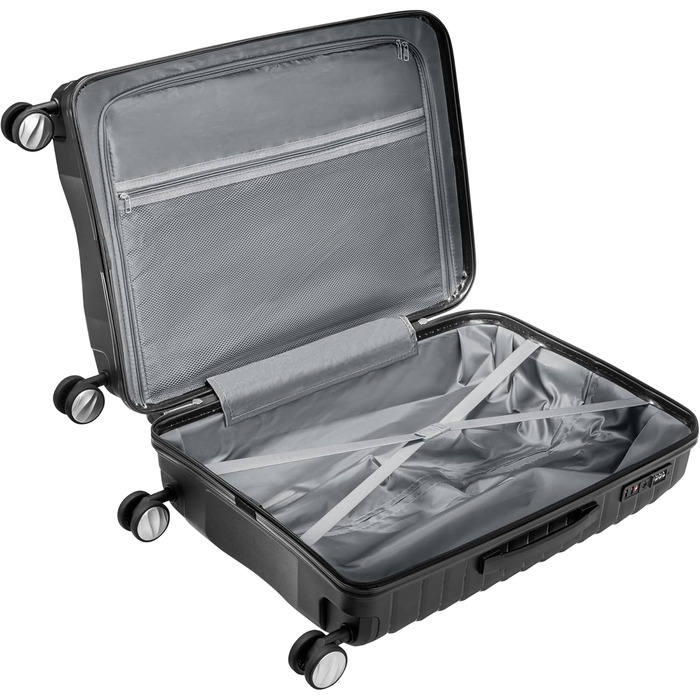 Набір валіз Zelsius 4 шт., чорний колір | Набір валіз з жорстким корпусом, TSA замком, подвійними колесами та внутрішнім роздільником | Валіза ручної поклажі, набір валіз з жорстким корпусом (4 шт.), велика валіза, багаж