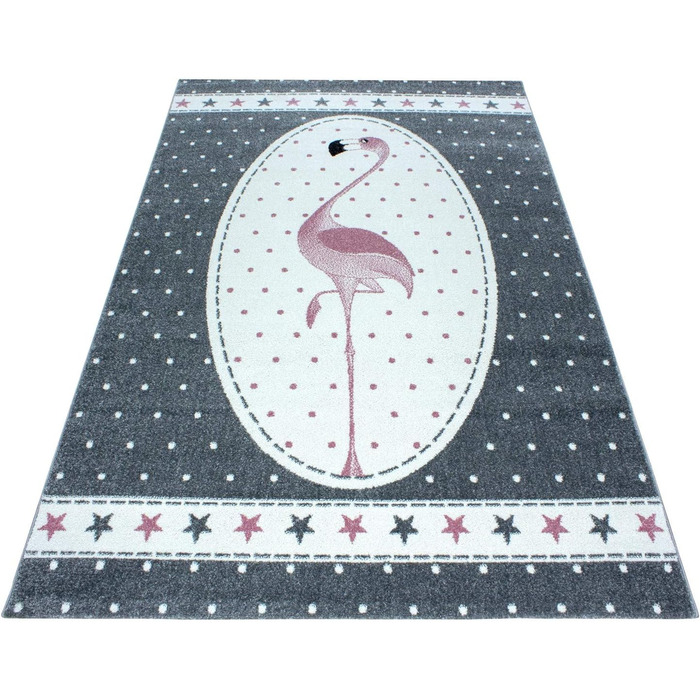 Килимок дитячий Carpettex Flamingo Design Pink 80x150 см - Простий у догляді, можна прати, з коротким ворсом, дитяча та дитяча кімната