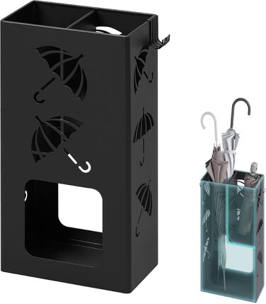 Підставка для парасоль підставкою WOLTU, 2 відділення, з 4 гачками, металева, біла, 25x49x15 см, SST16ws