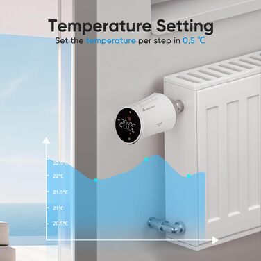 SALCAR Розумний термостат для радіатора WiFi, сумісний з Alexa та Google Home, програмований, Tuya Smart, 3 шт.