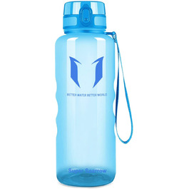 Пляшка для пиття Super Sparrow-пляшка для води об'ємом 1,5 л, герметична-спортивна пляшка без бісфенолу А / Школа, спорт, вода, велосипед (1-прозоро-синій)