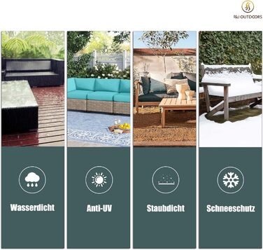 Захисний чохол для саудового дивану F&J Outdoors, водонепроникний, UV-стійкий, сірий, 208x99x89/61 см