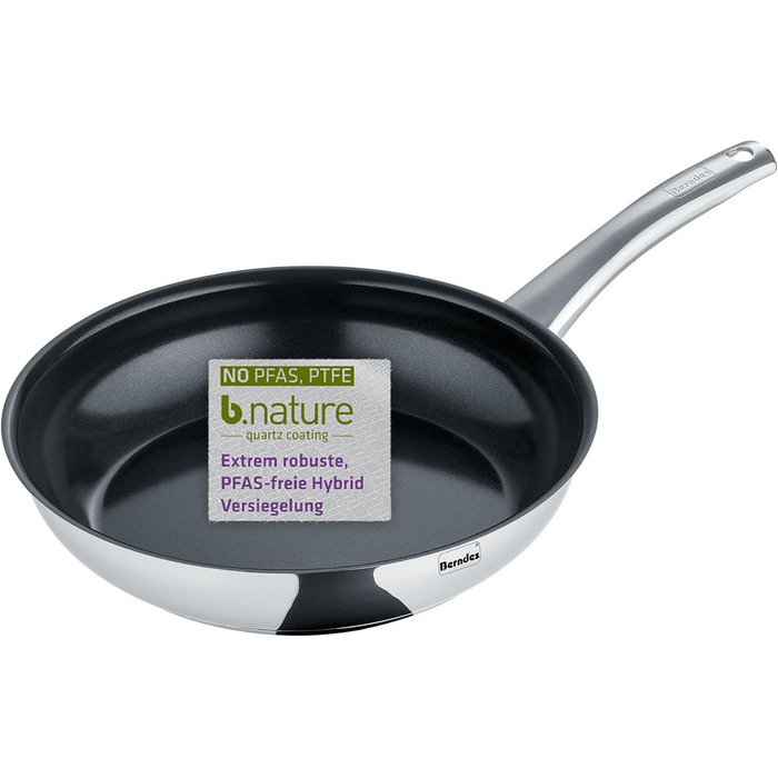 Пан з нержавіючої сталі Berndes Napoli 28 см – універсальна, антипригарна, з капсульним дном та кварцовим покриттям