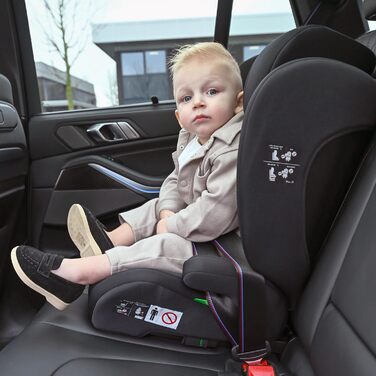 Автокрісло Deryan Charlie i-Size 100-150 см, 9-36 кг, 3.5-12 років, Чорне - з ременями безпеки, регульований підголівник, бічний захист