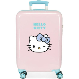 Валіза ручної поклажі Hello Kitty Wink, синій, 50x39x20 см, жорсткий пластик, 34 л, 1,8 кг, 4 колеса, кодовий замок