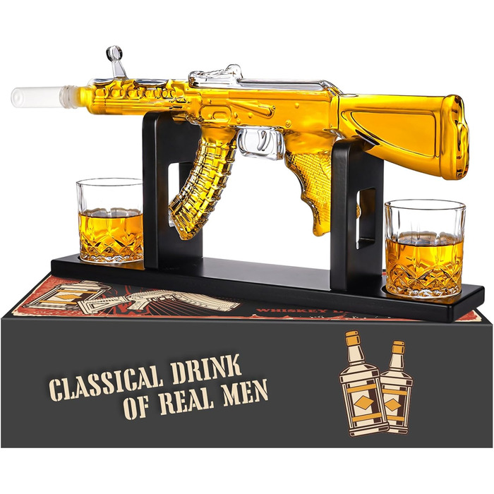 Набір віскі Oaksea: декантик та 2 келихи – подарунок для чоловіка, тата, друзя, коханого. Ідеальний подарунок на Різдво та інші свята для любителів віскі. Аксесуари для бару.