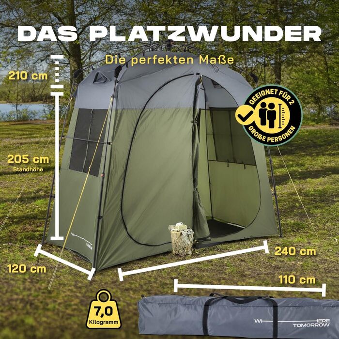 LUMALAND Преміум душова кабіна | Намет для туалету для використання в приміщенні та на вулиці | Мобільний передягальня та намет для зберігання | Намет для фотографії тварин | Ідеально підходить для кемпінгу, фестивалів та риболовлі | Водонепроникний та ві