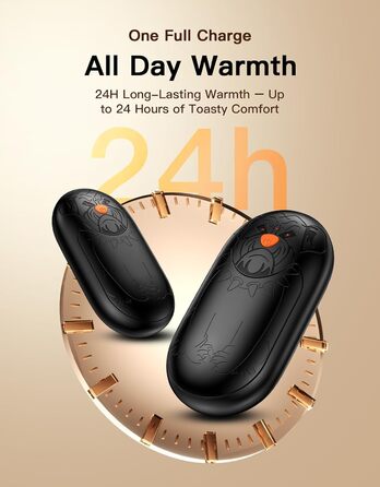 Електричні грілки для рук 2 шт. | Перезаряджаються, 3 режими нагріву, 6000mAh | Для жінок та чоловіків, кемпінг, полювання, гольф