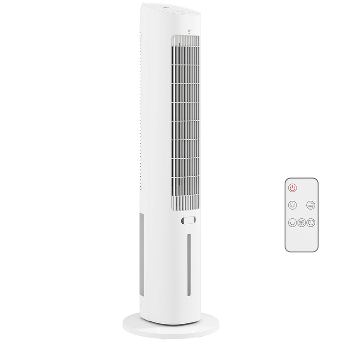 Портативний 3-в-1 вежіподібний охолоджувач повітря з резервуаром для води 3 літри, 3 швидкості та 3 режими, білий