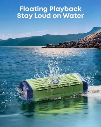 Soundcore Boom 3i від Anker – портативна Bluetooth колонка, водонепроникна IP68, 50W, BassUp™ 2.0, BT 5.3, 16 годин, світлодіодна підсвітка, TWS Stereo, для каякінгу, риболовлі, кемпінгу (зелений)