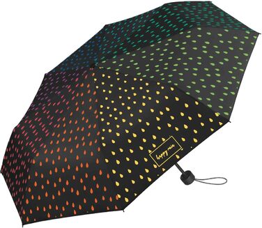 Щасливий дощ Чорна парасолька, зміна кольору у вологих краплях дощу, різнокольорова, міні-кишенькова парасолька-відкривачка для рук. 95 см