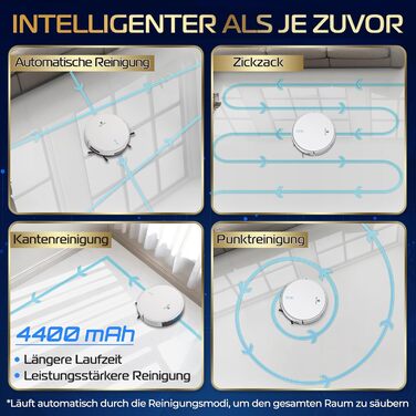 Робот-пилосос SereneLife з функцією миття підлоги, 3-в-1, з керуванням через додаток, для видалення шерсті тварин та прибирання килимів (1000Pa)