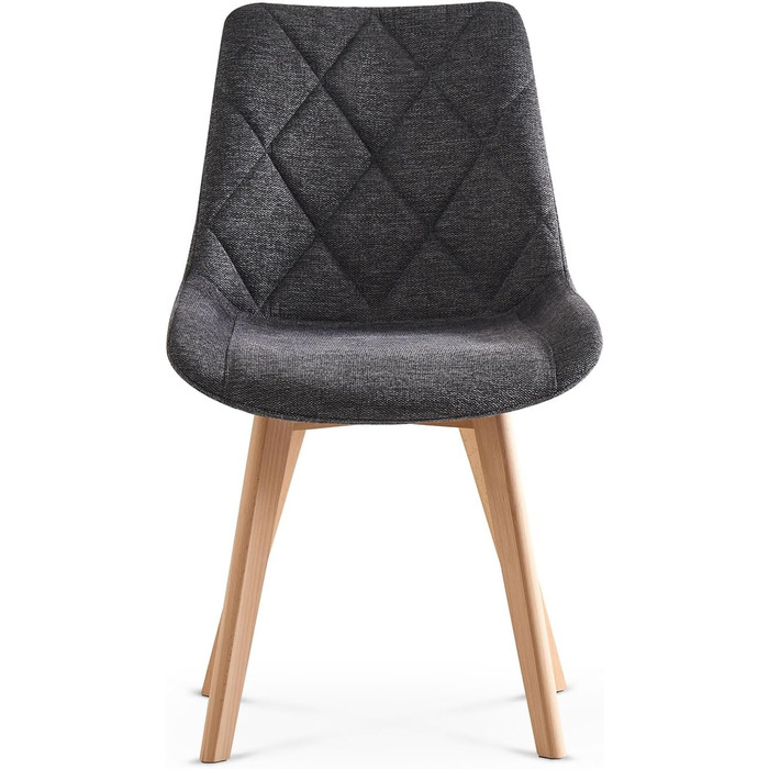 Стілець для їдальні B&D Home Tania (2 шт.) - оббивка Merlot, дизайн в стилі Skandi, для кухні, офісу, вітальні