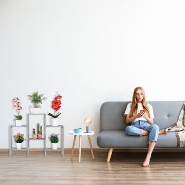 Стелаж для квітів Relaxdays сірого кольору з дерева