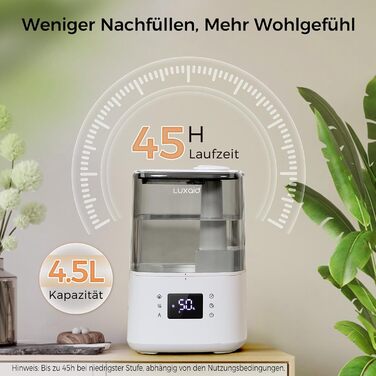 Зволожувач повітря Luxaid HU-802 4.5л з пультом, гігростатом, таймером та автовимкненням для спальні та великих приміщень