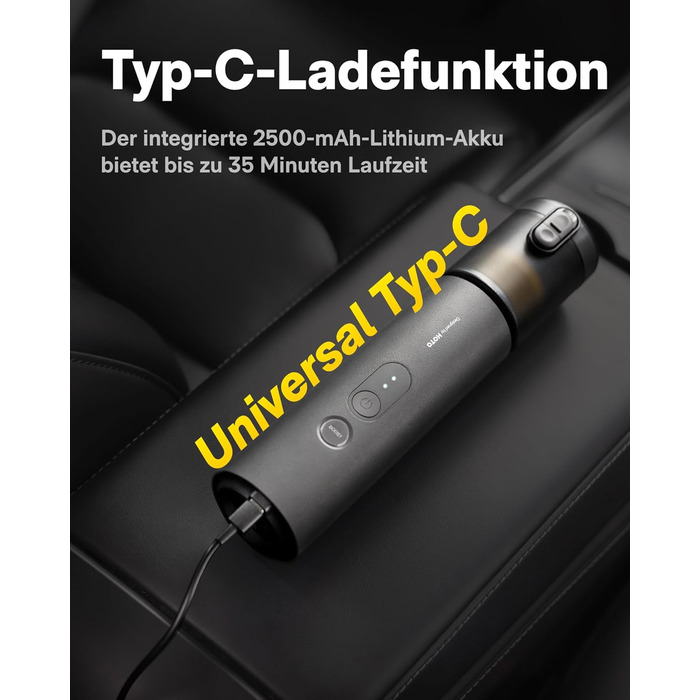 Акумуляторний ручний пилосос HOTO 20000Па 4-в-1 для авто, дому та клавіатури, бездротовий міні-пилосос з функцією обдуву