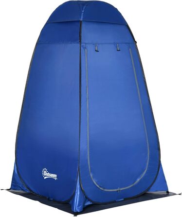 Намет для душу/туалету Outsunny для кемпінгу, 126x124x189 см, блакитно-срібний