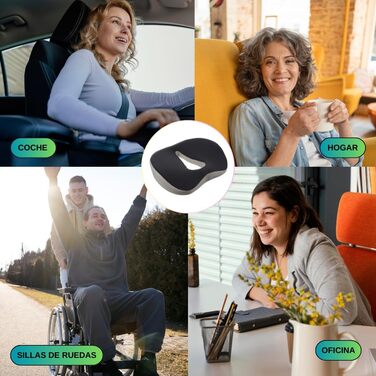 Ортопедична віскоеластична подушка для полегшення болю від геморою, ішіасу та болю куприка, висока щільність, ергономічний дизайн, знімний чохол, ідеальна для офісу, дому та подорожей