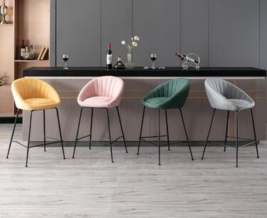 Набір барних стільців Chairus (2 шт.), сині: міцний металевий каркас, лінолеєве сидіння, для кухні/домашнього бару