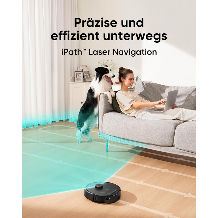 Робот-пилосос eufy L60 SES з док-станцією, потужність 5000Pa, антизаплутування волосся, 60 днів без випорожнення, iPath лазерна навігація (відновлений)