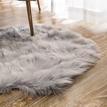 Килимок з штучного хутра ягняти KYRD, килимок з штучного хутра з овчини, килимок для ліжка з штучного хутра, килимок для дивана (сірий, 75 x 120 см)