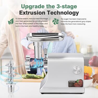 Електрична м'ясоподрібнювач Huanyu 2800W з насадкою для ковбас - багатофункціональна кухонна машина для дому та професійного використання