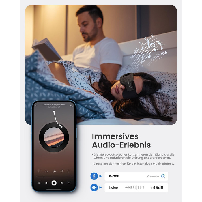 Масажер для очей RENPHO Eyeris 1 з підігрівом, вібрацією та Bluetooth, акумуляторний, для сухих очей, чорний