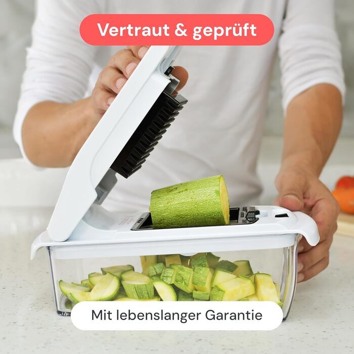 Набір для нарізки овочів та фруктів 4-в-1 (білий) - спіралізатор, нарізувач, тертка, шинковка