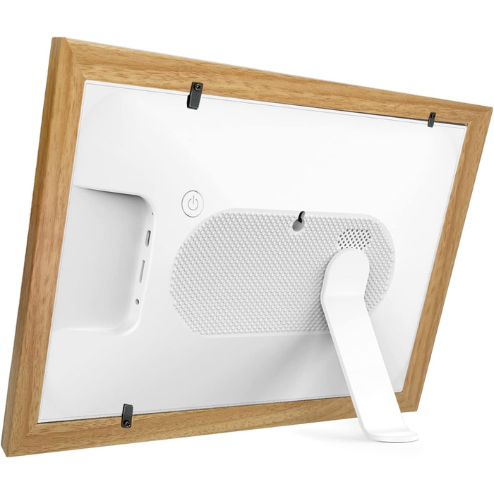 Цифровий фоторамка Cytem 10.1 дюйма з Wi-Fi, 32GB, сенсор руху, IPS 16:10, сенсорне управління, коричневе дерево, FrameO Software