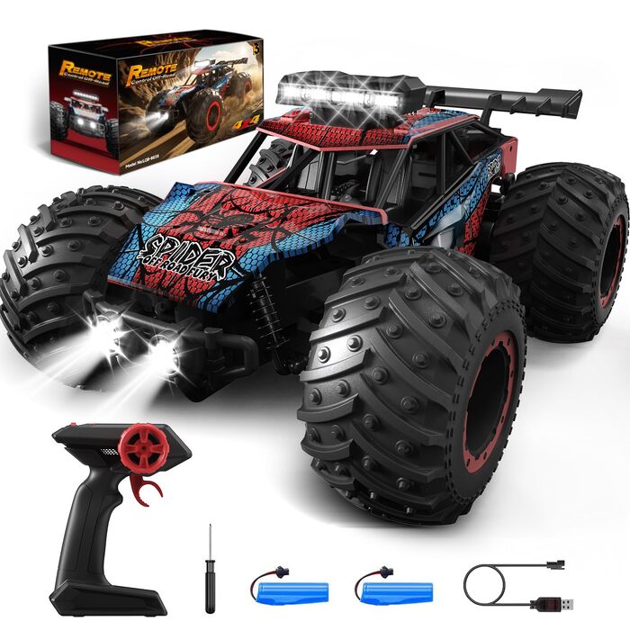 RC Truck Tecnock 1:20 Позашляховик на радіокеруванні з LED, 2 акумулятори, 10 км/год, 2.4 GHz, для хлопчиків та початківців