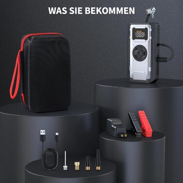 Powerbank-пусковий пристрій Acmount 6000A для авто: 12V, USB, LCD-дисплей (срібний)