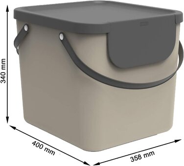 Система розділення сміття Rotho Albula, 4 комплекти, 2x25l 2x40l для кухні, не містить бісфенолу А, різнобарвна, 2x25l 2x40l (40,0 x 35,8 x 34,0 см), барвистий стартовий набір, 2x25l (поліпропілен), 2x25l (45,8 x 34,0 см)